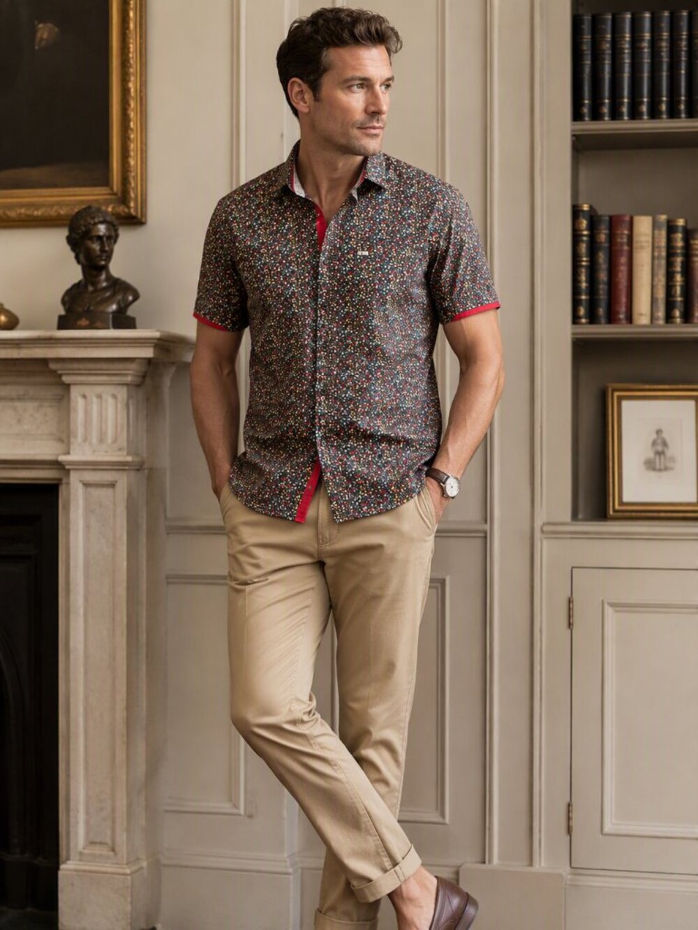SWADE British Designer 100% Cotton Floral Button-Up Shirt | Multicolor Luxe